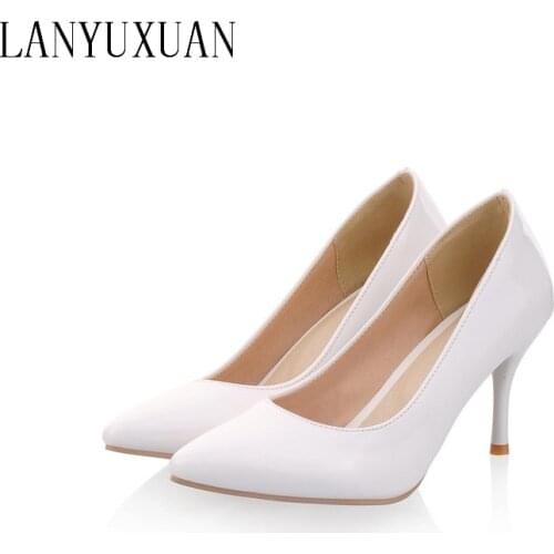 Plus Big Size 34-47 Shoes Woman 2017 New Arrival Wedding Ladies High Heel Fashion Sweet Dress Pointed Toe Women Pumps A-3