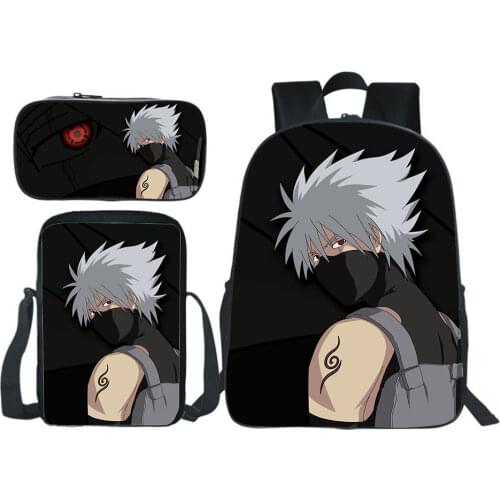 Japan Anime Backpacks Uzumaki Sasuke School Bag Boys Girls Bags Teenage Students Cosplay Anime Cartoon Shoulder Bag Pencil Case
