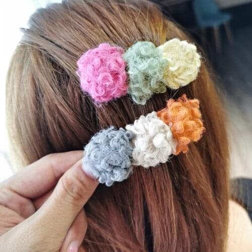 Hair Accessories Barrettes Autumn And Winter New Hair Clip Warm Color Cute Hairpin Mixed Colors Wool Line Clip Girl Jewelry 2019