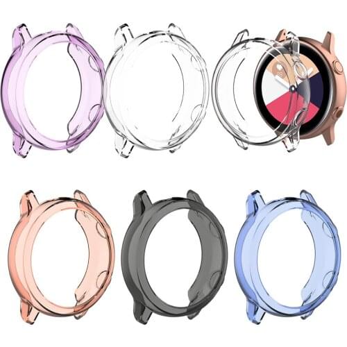 Tpu Protective Case Cover Shell For Samsung Galaxy Watch active Smart Watch Accessories Frame Cases TPU Screen Protective Case