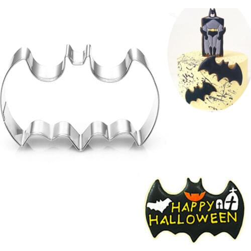 Stainless Steel 3D Bat Shape Cookie Cutter, Bat Biscuit Embossing Mould Cake Mold Kitchen Accessory 1pcs Baking Pastry tool