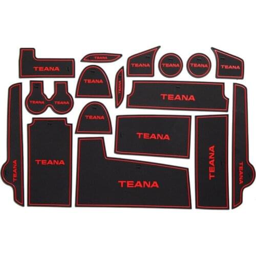 17Pcs Fit For Teana 2013-2016 Car Interior Gate Slot Mat Cup Holder Rubber Mat
