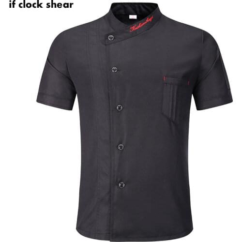 2019 Chef Jacket Hotel Chefs Uniform Short Sleeve Mesh Breathable Workwear Catering Restaurant Kitchen Bakery shirt wholesale
