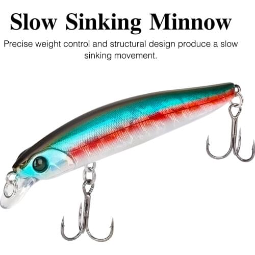 TSURINOYA 3PCS New Slow Sinking Minnow Fishing Lure 90mm 10.8g DW103 Shallow Range Artificial Hard Bait Fishing Tackle