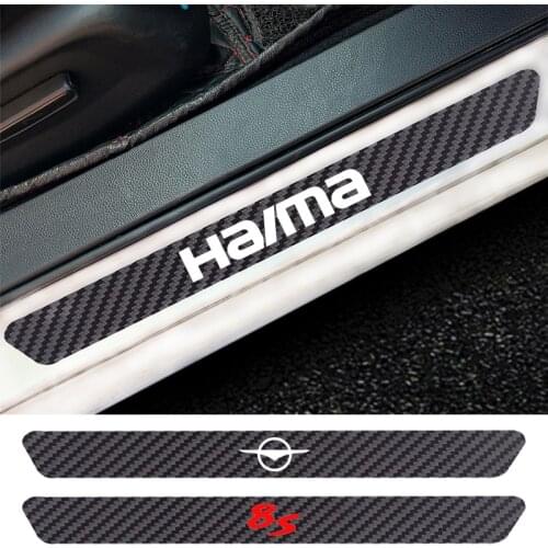 4PCS Car Door Sill Anti kick Stickers Carbon Fiber Auto Door Sticker For Haima S5 S5 Young S7 8S 7X 6P E3 E5 E7 fushida