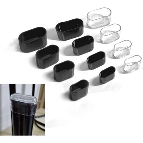 8pcs Oval Pipe hole Plug silicone chair leg cap Sock table foot Dust cover anti slip Furniture Leveling Feet Floor Protector Pad