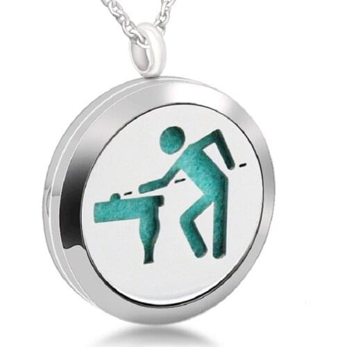 5pcs Aromatherapy Essential Oil Locket Stainless Steel Necklace Jewelry Charm Sports Perfume Diffuser Pendant Locket