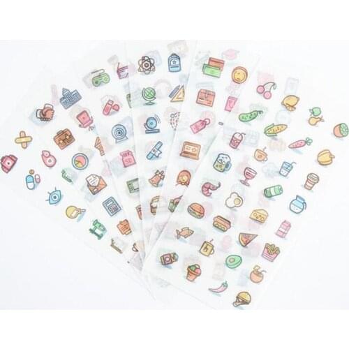6 Pieces/bag. Life Creative Small Label Transparent Sticker Child Stationery Cartoon Decoration Diy Sticker Scrapbook Diary Gift