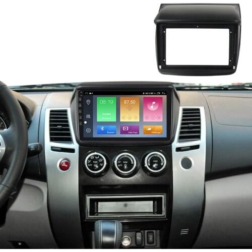 9inch front plastic housing for Mitsubishi L200 2008-2016 car radio front plastic frame with full set cables plugs