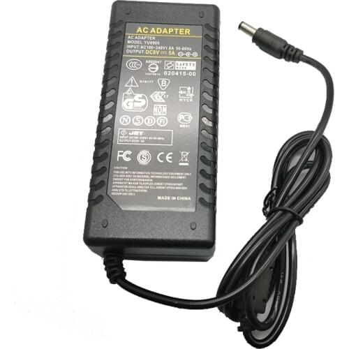 9 Volt 5 Amp Power Supply Adapter Converter Regulator 9V 5A 45W 5.5mm x 2.1mm DC Plug Output , Wall Plug Switch for LCD Monitor