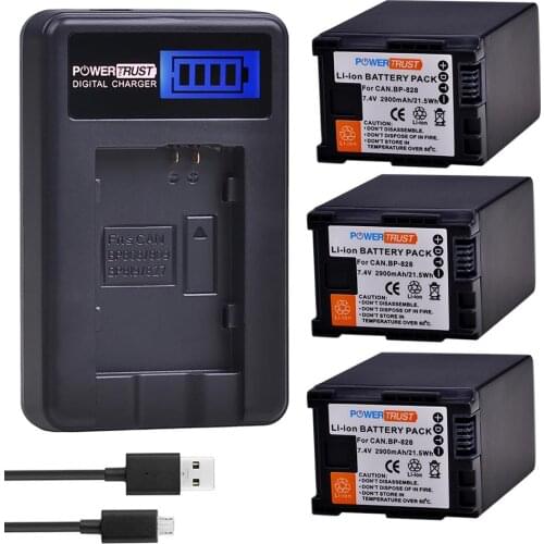 BP-828 BP 828 BP828 Camera Battery + LCD USB Charger for Canon VIXIA GX10 HFS30 HF20 HG20 G30 G40 XA20 XA25 HFM300