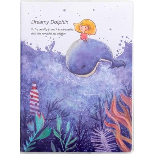 B5 Size PVC Cover Cartoon Dreamy Dolphin Notebook Summer Fruit Diary Book Big Size Creative Journal Planner Notes