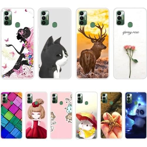 Case For Tecno Spark 7 Phone Cover Back Fitness Silicone Bumper Softness TPU With Colorful Printing
