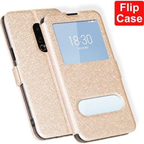 Front Window Case For Meizu 16 Plus case Meizu16 Plus Leather Filp phone cover For Meizu 16Plus back cases for meizu 16 case