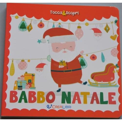 Child Kids Toddler Baby Italian Book Lovely Cute Picture Word Knowledge Education Hand Touch Game Cardboard Libros Age 0-3