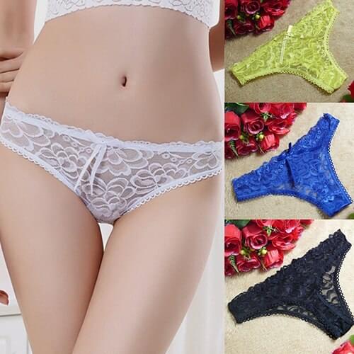 Items! Women Sexy Lace Hollow V-string Briefs Panty Thongs G-string Lingerie Underwear