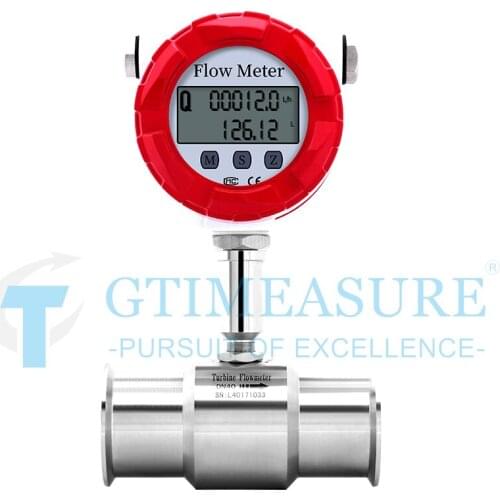 Digital Flow Meter Turbine Flowmeter For Liquid Water Diesel Gasoline Clamp Connection 4-20mA SS304 DN15-DN65