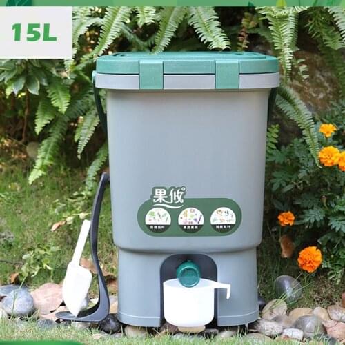 Roadfisher 15L Compost Bin Kitchen Household Organic Waste Composting Bucket Composter Recycle Fruit Vegetable Garbage Carry Box