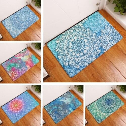 Bath Mat Mandala Carpet 40x60cm Flower Printed Floor Mat Bathroom Mat Toilet Kitchen Rugs Door Mat Home Decoration Wholesale
