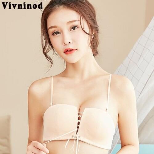 Lace Cotton Seamless Bras For Women WireFree Sexy Push Up Bras Sexy 1/2 Cups Strapless Bra Seamless Invisible Fly Bras for Women