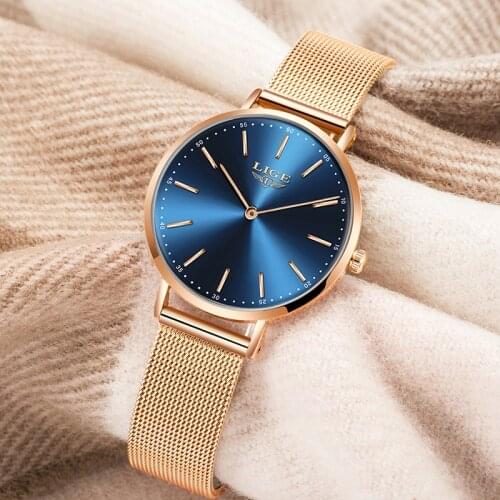 2020 LIGE Original Brand Couple Watch Men Watch Women Stainless Steel Fashion Pair Watches Clock reloj hombre reloj mujer montre