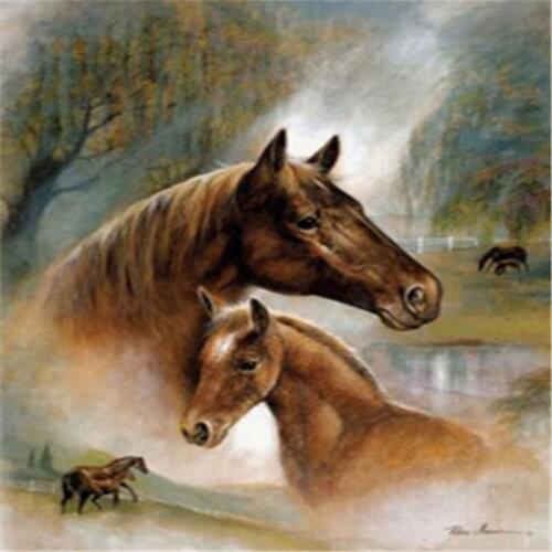 Horse Rhinestone Diamond Embroidery Full Diy Diamond Painting Animal Handicraft Inlay Mosaic Cross Stitch Crafts Home Paintings