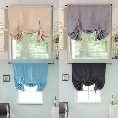 New Modern Simple Window Curtain High-precision Double-sided Matte High Blackout Polyester Solid Color Roman Short Curtain