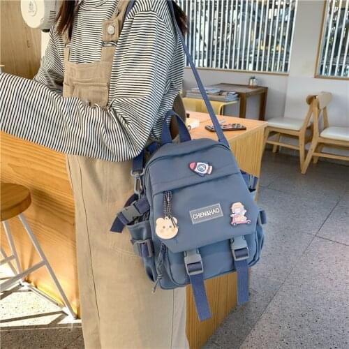 2021 New Korean Style Canvas Small Mini Backpack for Women Fashion Travel Cute Backpack School Bag for Tennage Girl Shoulder Bag