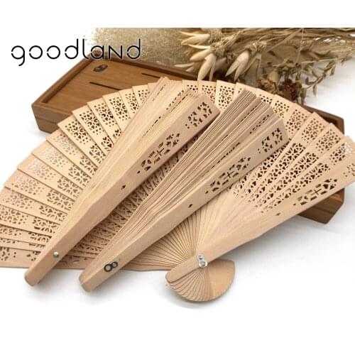 Wholesale Free Shipping 30pcs 20cm Asian Pocket Folding Fan Wooden Carved Hollow Out Hand Folding Fans Wedding Favors And Gifts
