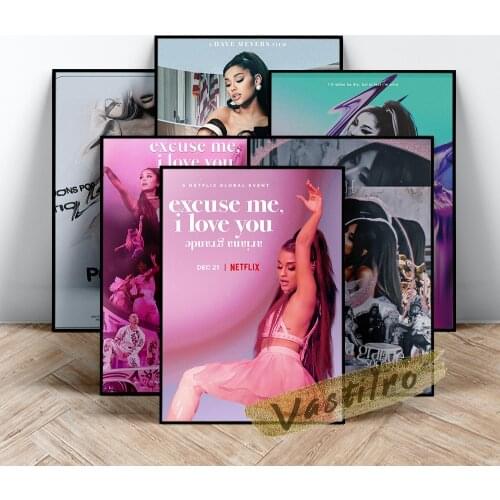 Ariana Grande Singer Poster, Grande Excuse Me I Love You Tour Wall Art, Music Movie Star Wall Picture, Fans Collect Art Prints