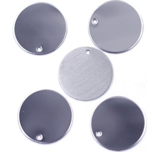 Pendants Silver Tone Round Stainless Steel Blank Stamping Tags Jewelry Making Component Charms Wholesale 30mm 100Pcs