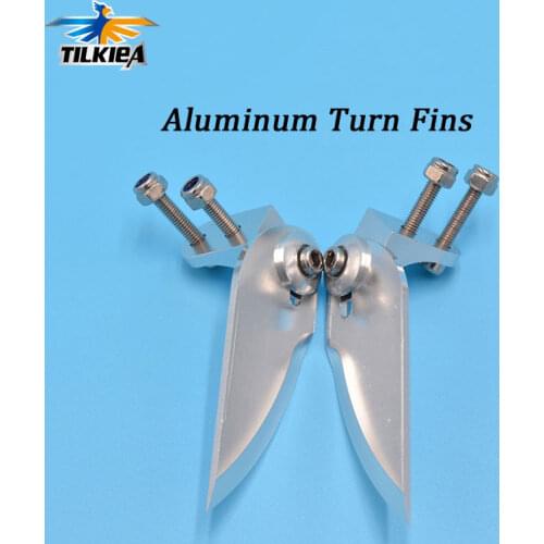 CNC Machined Adjustable Aluminum Turn Fins High Precision Turn Fins 55/67mm Length For RC Boat
