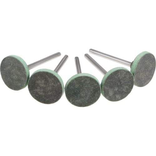 Uxcell 20mm Rubber Mounted Points Pad with 1/8-inch Shank Polishing Buffing Wheels for Rotary Tools Green 5 Pcs
