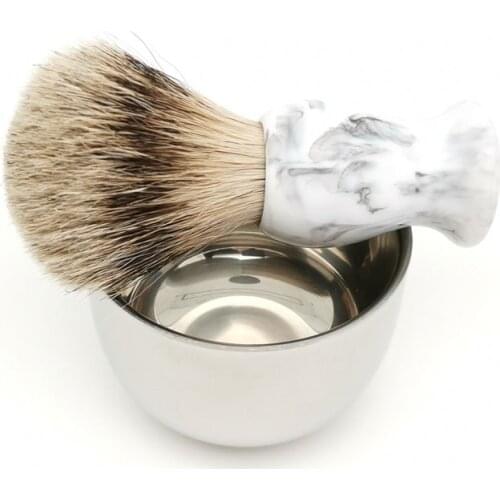 TEYO Silvertip Badger Hair Shaving Brush and Shaving Cup Set Perfect For Wet Shave Soap Safety Razor Tools