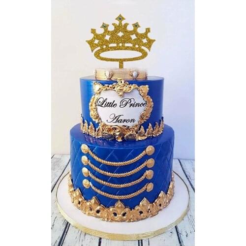 Prince Crown Cake Topper, Boy Birthday King, First Birthday, Its A Boy Baby Shower Cake Topper, Gender Reveal Party Decoration