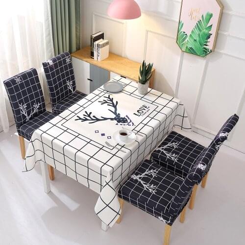 Four Seasons Cotton Elastic Fabric Dining Table cloth Home Hotel General Dustproof and Antifouling Tablecloth Chair Cover