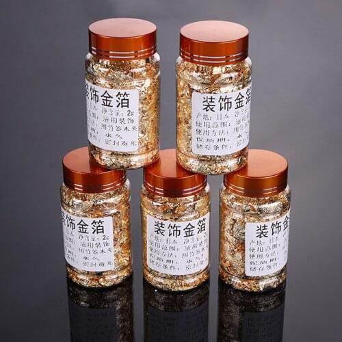 1 Bottle Gold Leaf Flakes Gold Silver Confetti Filling For DIY Epoxy Resin Craft Nail Art Materials Foil Paper Jewelry Making