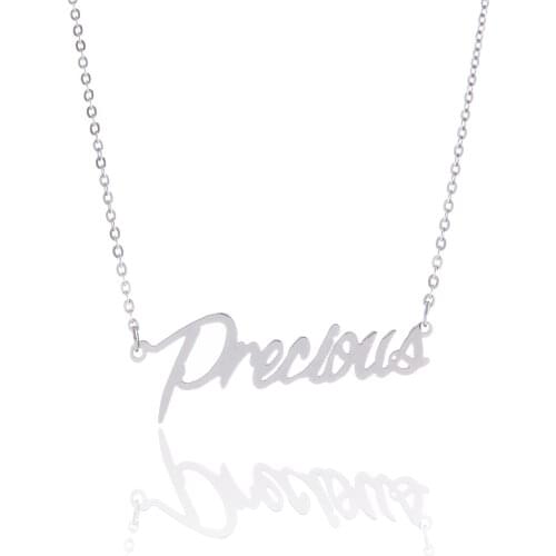 2020 Silver English Name Necklace Customized Nameplate Birthday Stainless Steel Engraving Gift Personalized Jewelry Hot