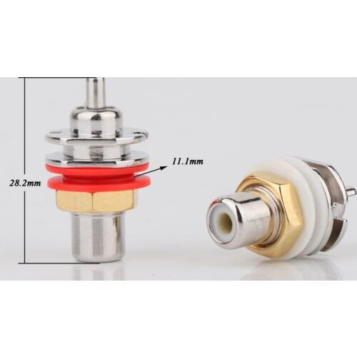 4pieces High Perfomance rhodium plated RCA sockets Female Jack RCA Connector