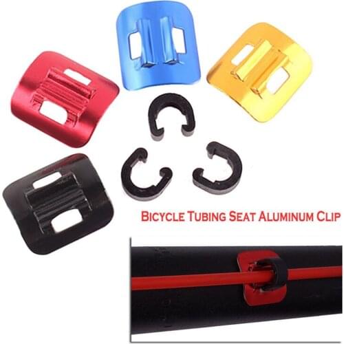 5Pcs Bicycle Tubing Holder Aluminum Alloy C-type Buckle Patch Over-line Buckle Cycling Bike Clip Clamp Housing Bicycle Parts