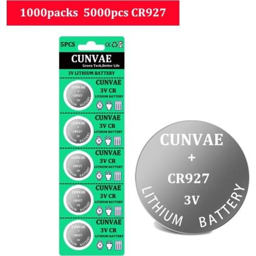 5000Pcs 3V CR927 Lithium Cell Coin Battery ECR927 5011LC DL927 BR927 KCR927 LM927 CR 927 Button Batteries For Watch