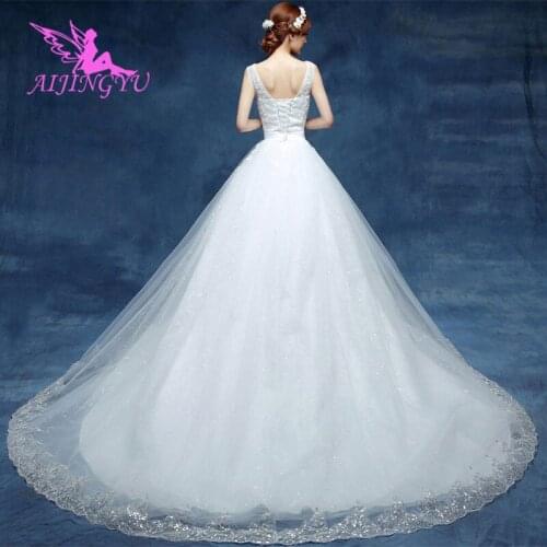 AIJINGYU 2021 floor length Customized new hot selling cheap ball gown lace up back formal bride dresses wedding dress WK515