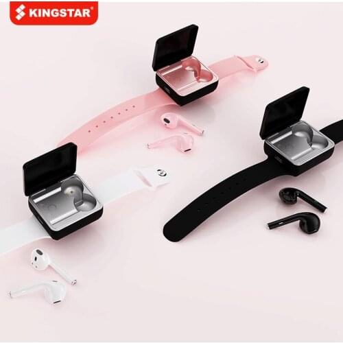 KINGSTAR Wireless Earphones Smart Watch Touch Control Bluetooth Headset TF Cards Sport Bracelet Multi-functional Earbuds