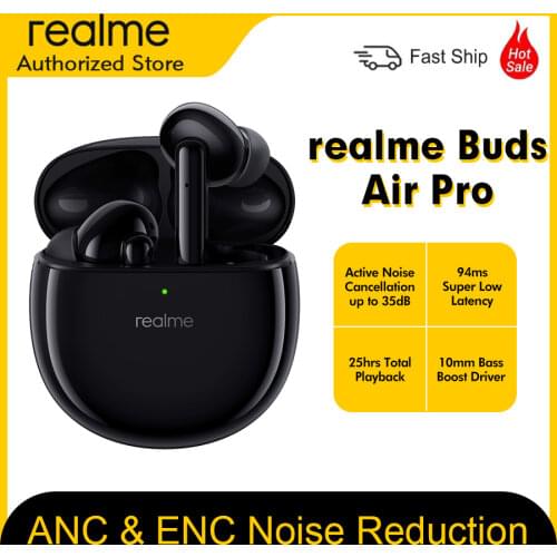 Realme Buds Air Pro ANC ENC Active Noise Cancellation 5.0 headset 10mm Bass Boost Driver Headphones Wireless Earphone