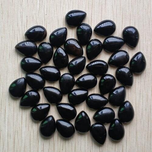 Wholesale 50pcs 13x18mm good quality Natural black onyx drop CABOCHON CAB teardrop Beads for jewelry making DIY beads free