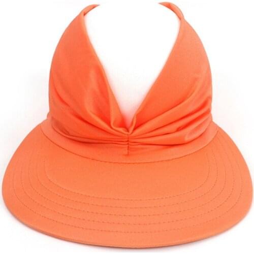 Chegada chapéu de verão feminino sol viseira chapéu anti-ultravioleta elástico oco topo chapéu casual gorras