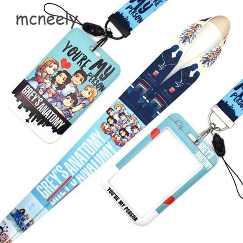 CARTOON ID Credit Bank Card Holder Students Bus Card Case Lanyard Visit Door Identity Badge Cards Cover FOR Women Men Wristband