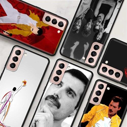 Queen Freddie Mercury Phone Case For Samsung Galaxy S20 FE S21 Ultra 5G S8 S9 S10 Plus S10e S7 Edge Black Soft TPU Cover Coque
