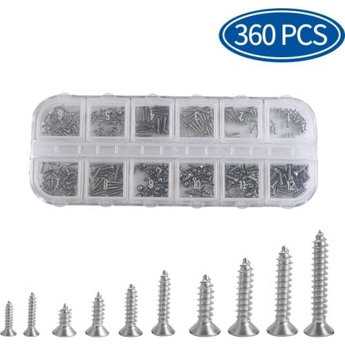 M1.2 M1.4 M1.7 Mix Micro Digital Screws Flat Countersunk Head Self-Tapping Electronic Small Stainless Steel Glasses Screws Kit