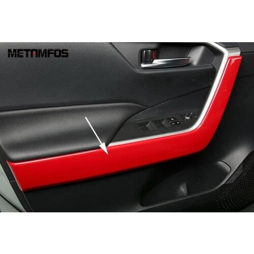 For Toyota Rav4 Rav 4 2019 2020 2021 Interior Door Armrest Handle Cover Trim Moulding Sticker Carbon Fiber Style Car Accessories